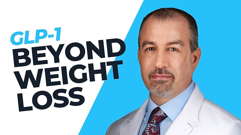 Doctor promoting GLP-1 for weight management.
