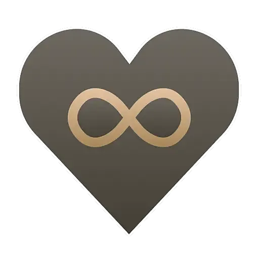 Heart shape with infinity symbol inside.
