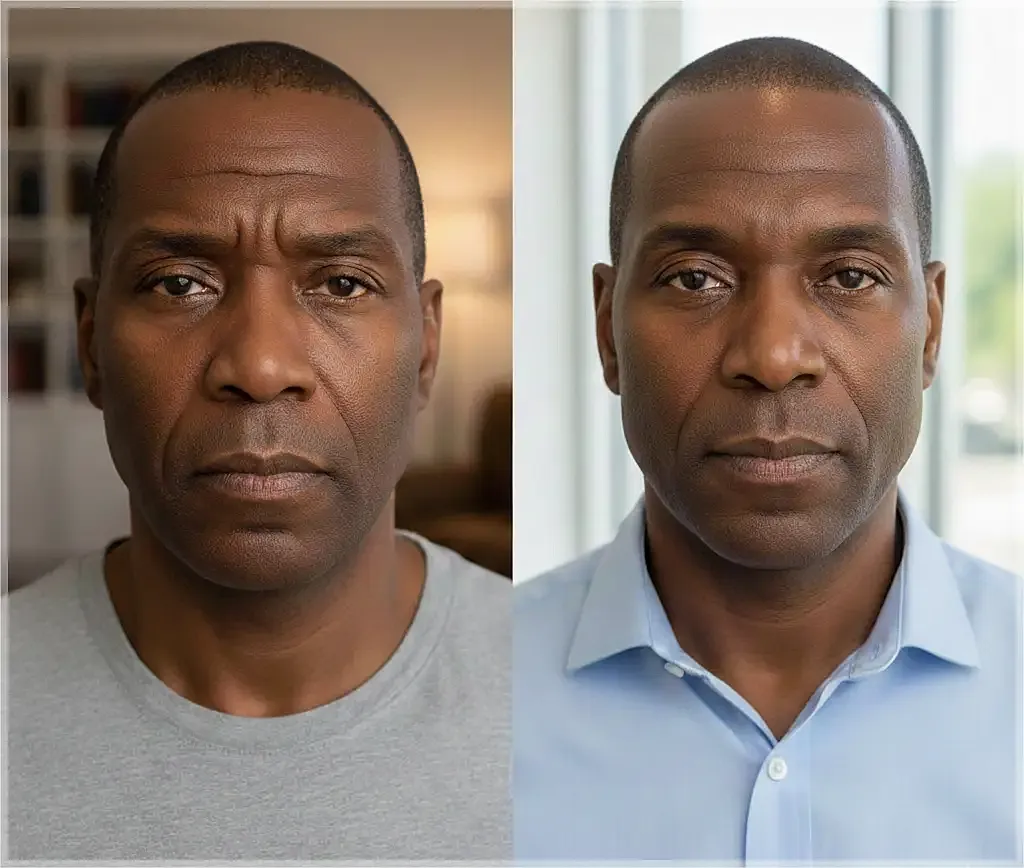 Transformation from casual to beach-ready look.